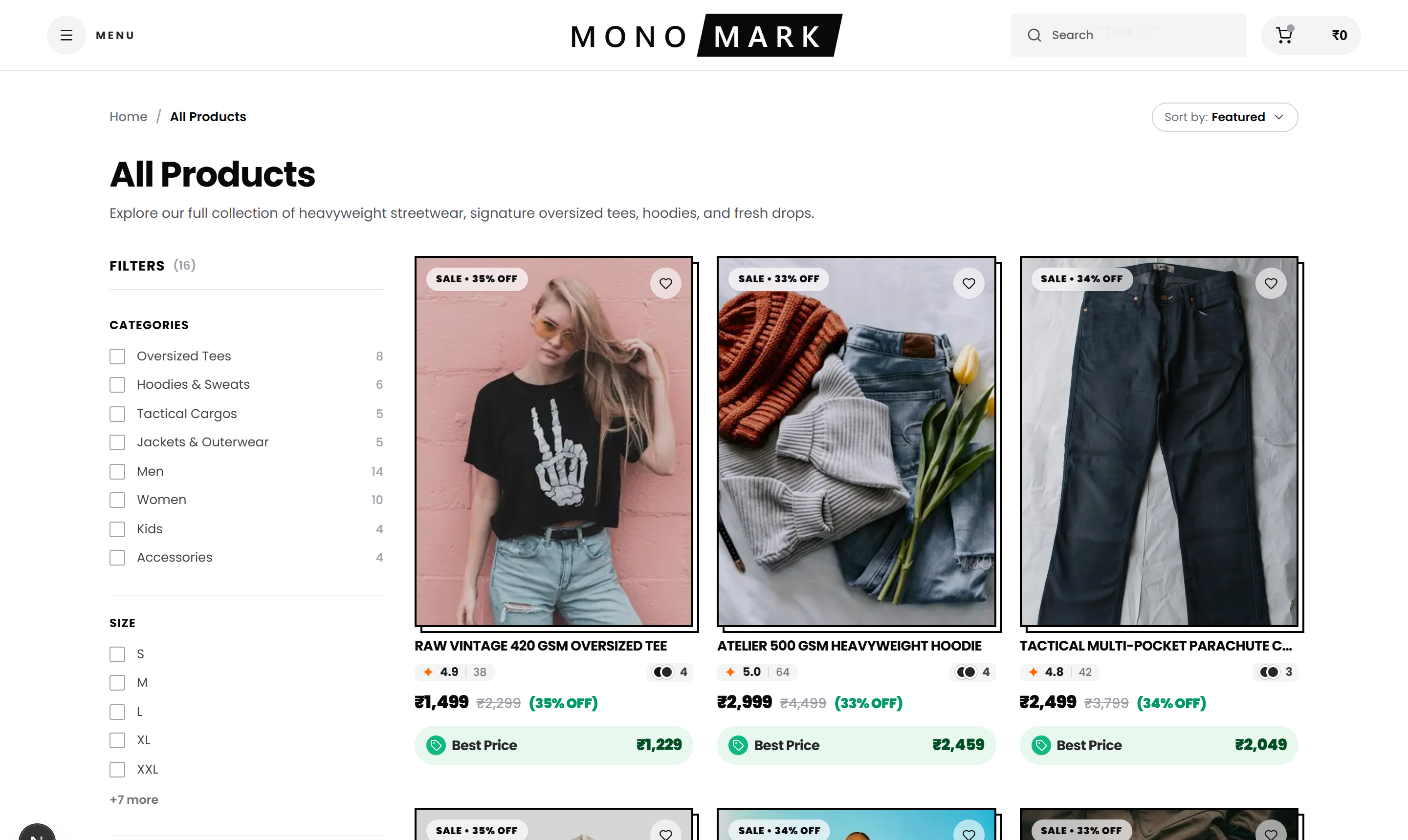 Full Catalog with Multi-Filter Sidebar & Sorting